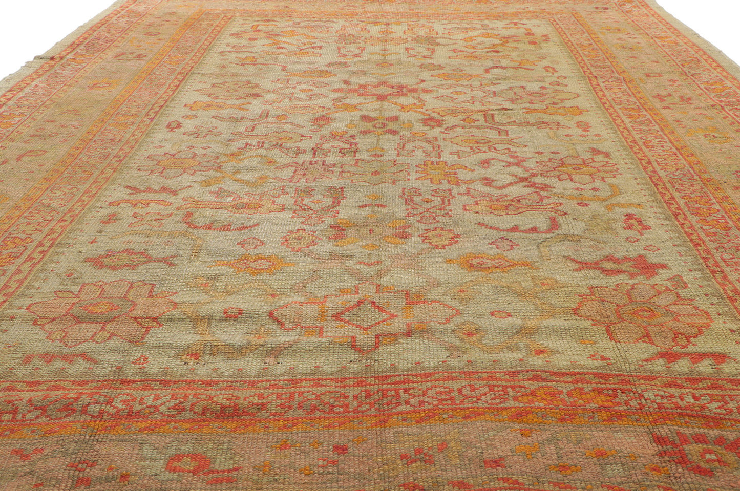 7 x 10 Antique Turkish Oushak Rug 74181