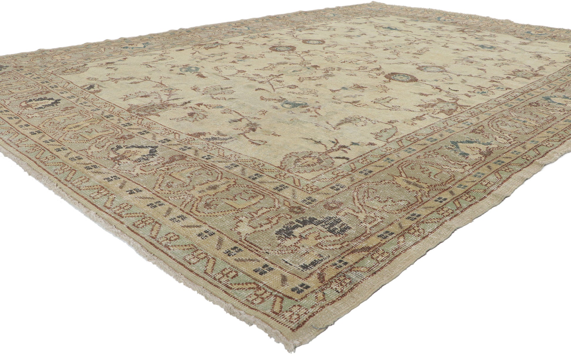7 x 10 Distressed Vintage Turkish Sivas Rug 51234