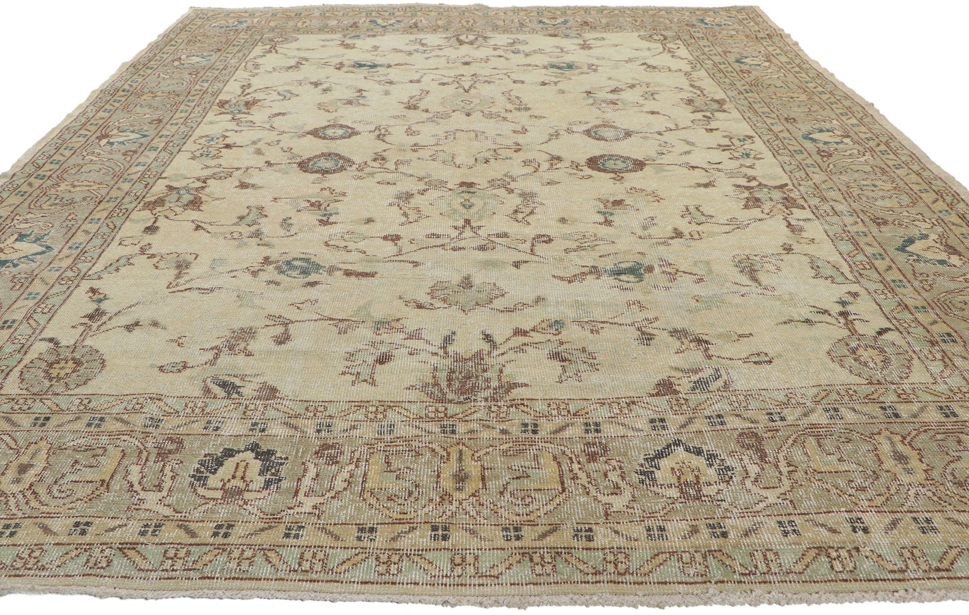 7 x 10 Distressed Vintage Turkish Sivas Rug 51234