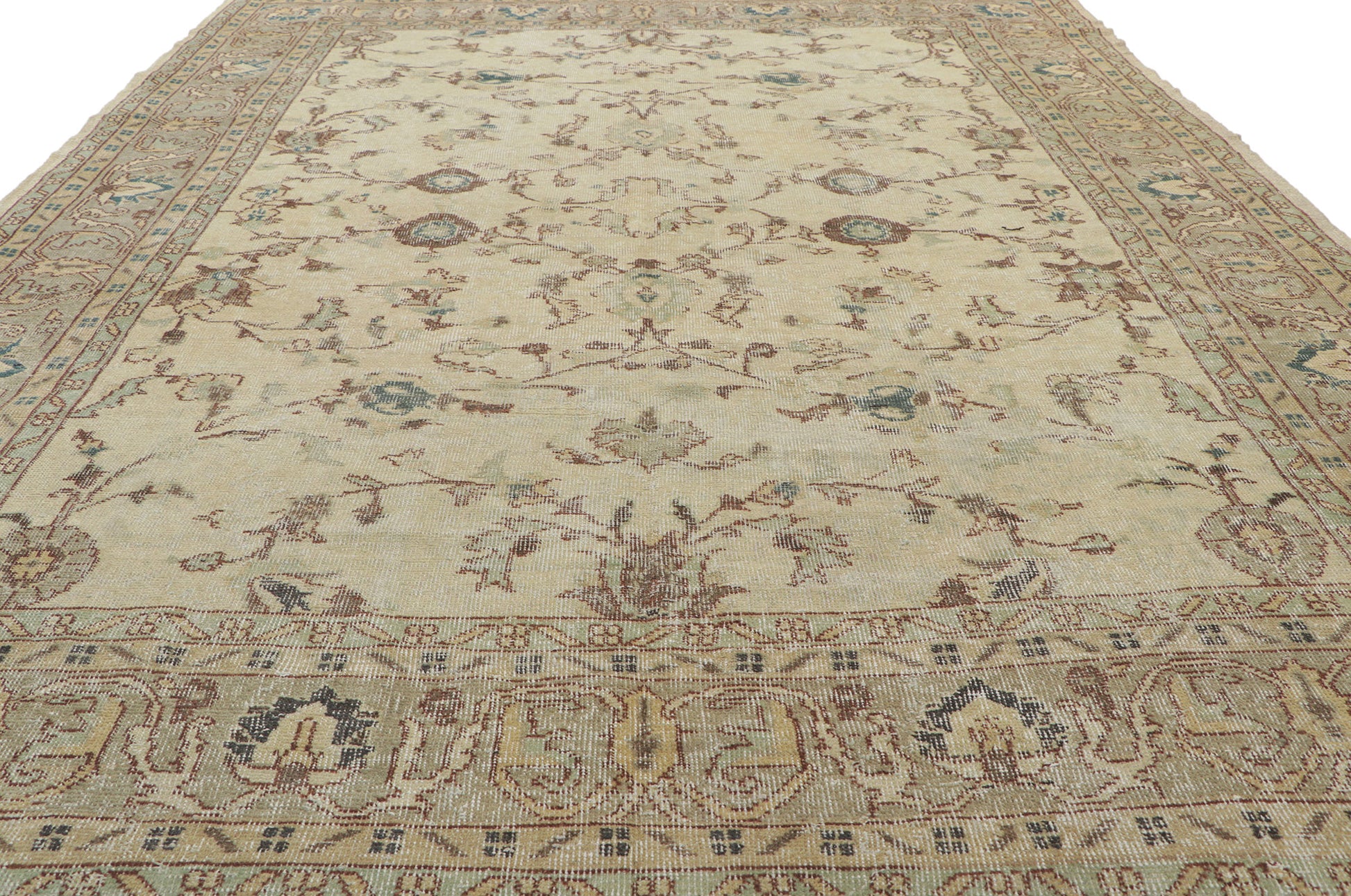 7 x 10 Distressed Vintage Turkish Sivas Rug 51234