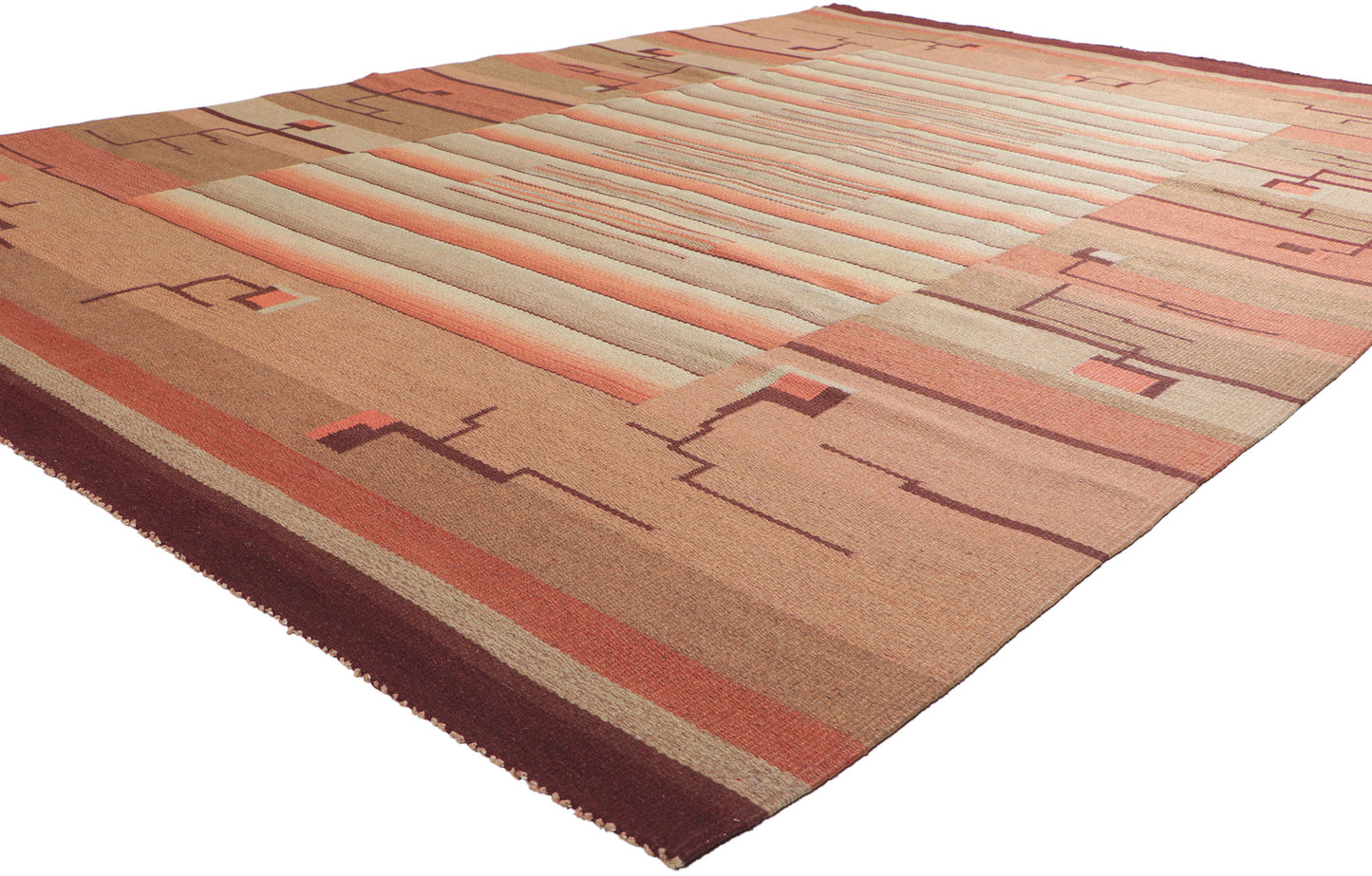 ​7 x 10 Laila Karttunen Vintage Finnish Flatweave Rug 78466