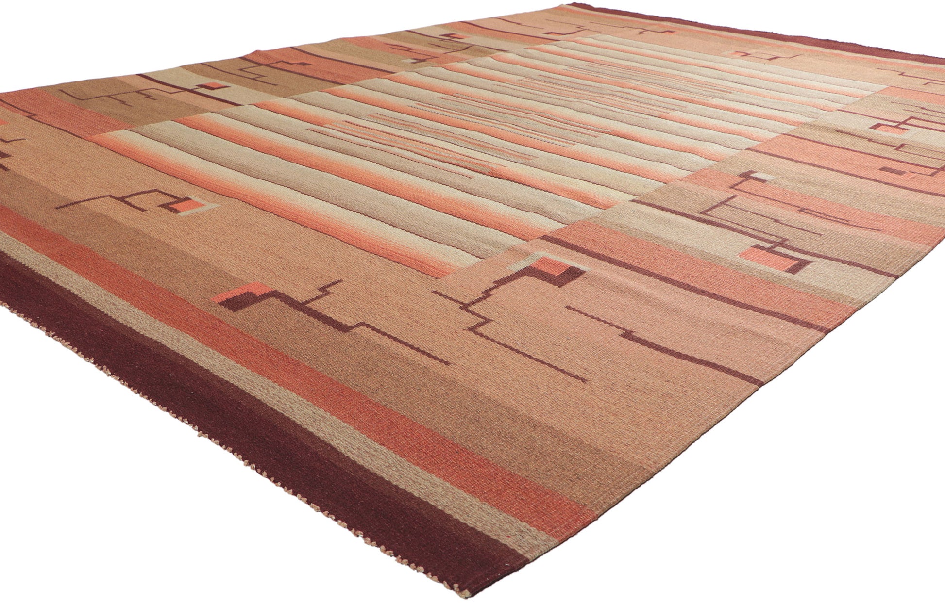 ​7 x 10 Laila Karttunen Vintage Finnish Flatweave Rug 78466