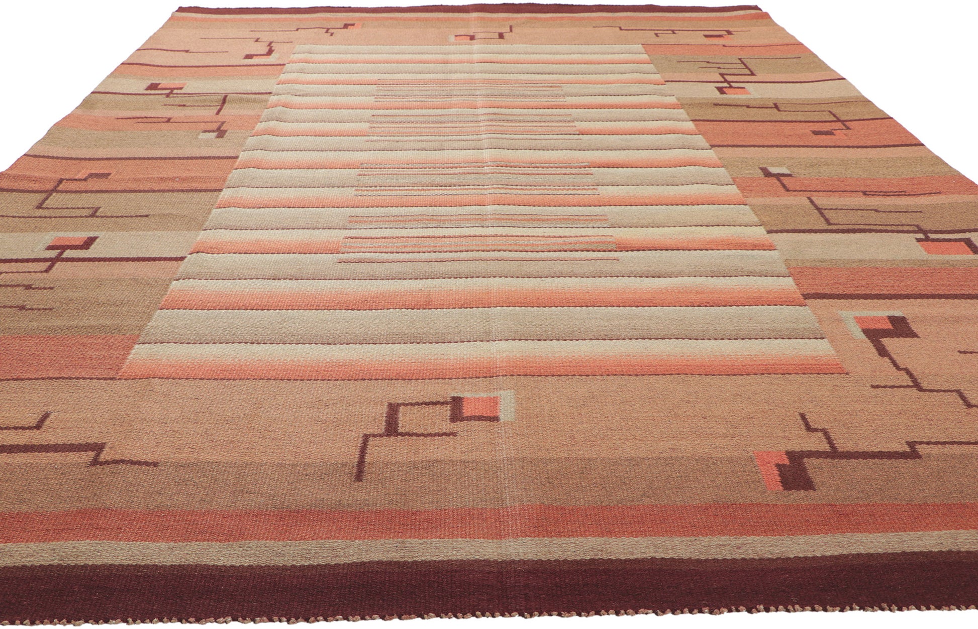 ​7 x 10 Laila Karttunen Vintage Finnish Flatweave Rug 78466