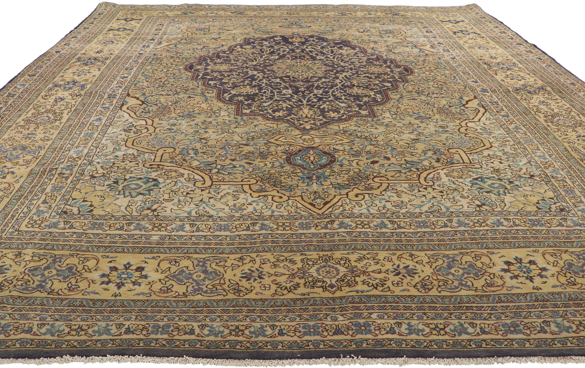 7 x 10 Vintage Persian Qum Rug 61164