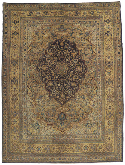 7 x 10 Vintage Persian Qum Rug 61164
