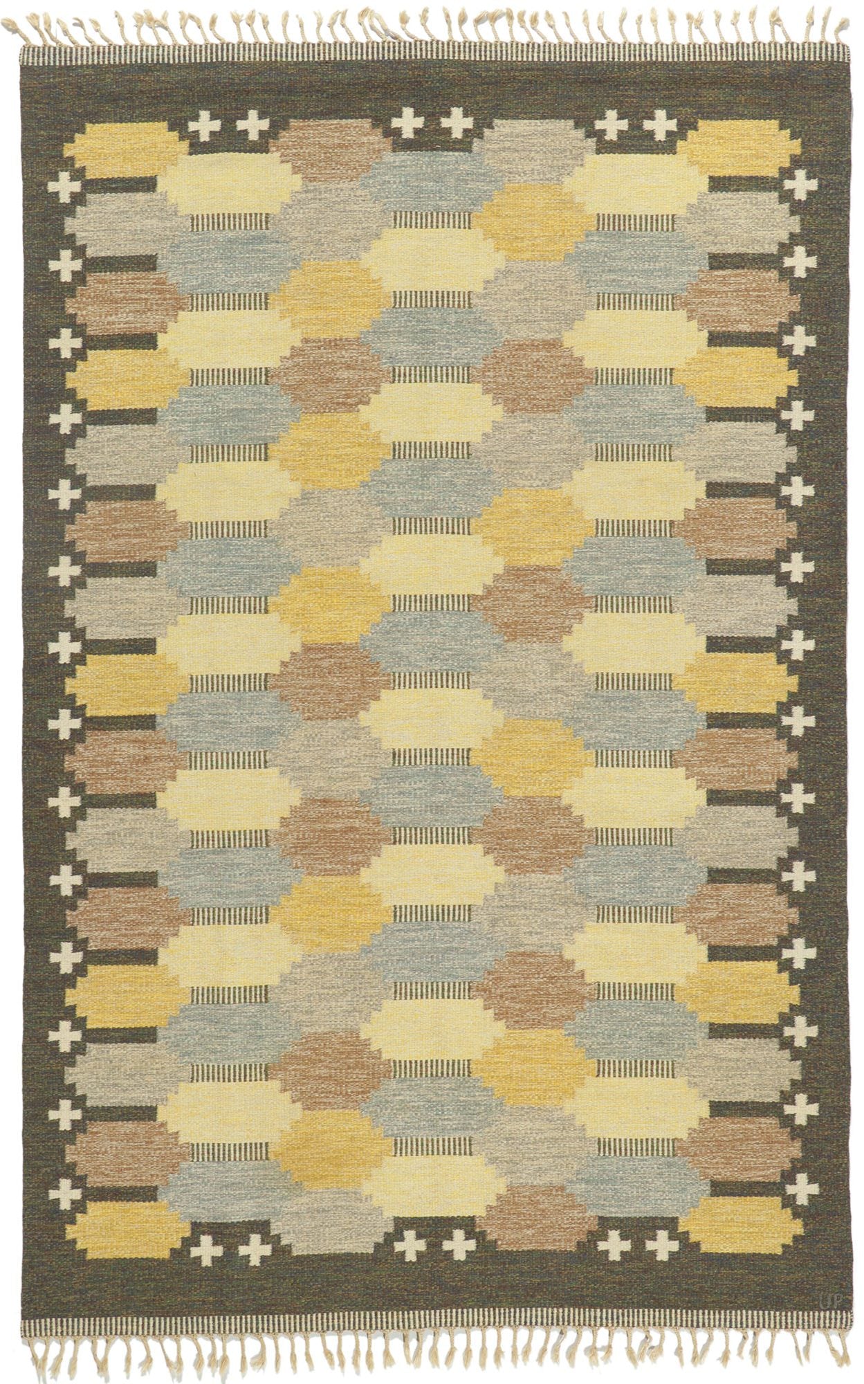 ​7 x 10 Ulla Parkdal Vintage Swedish Rollakan Rug 78475