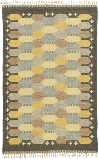 ​7 x 10 Ulla Parkdal Vintage Swedish Rollakan Rug 78475