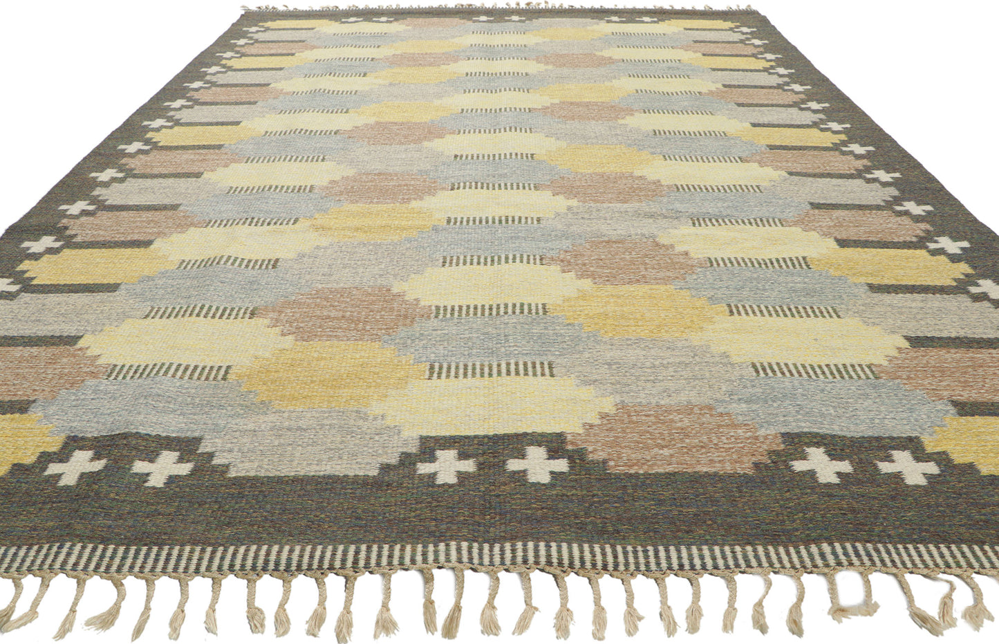 ​7 x 10 Ulla Parkdal Vintage Swedish Rollakan Rug 78475