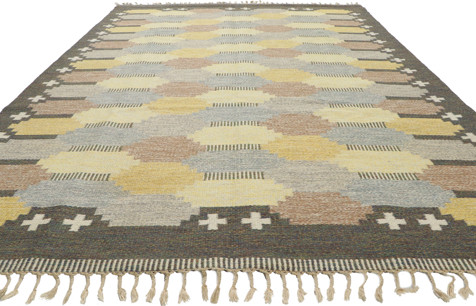 ​7 x 10 Ulla Parkdal Vintage Swedish Rollakan Rug 78475