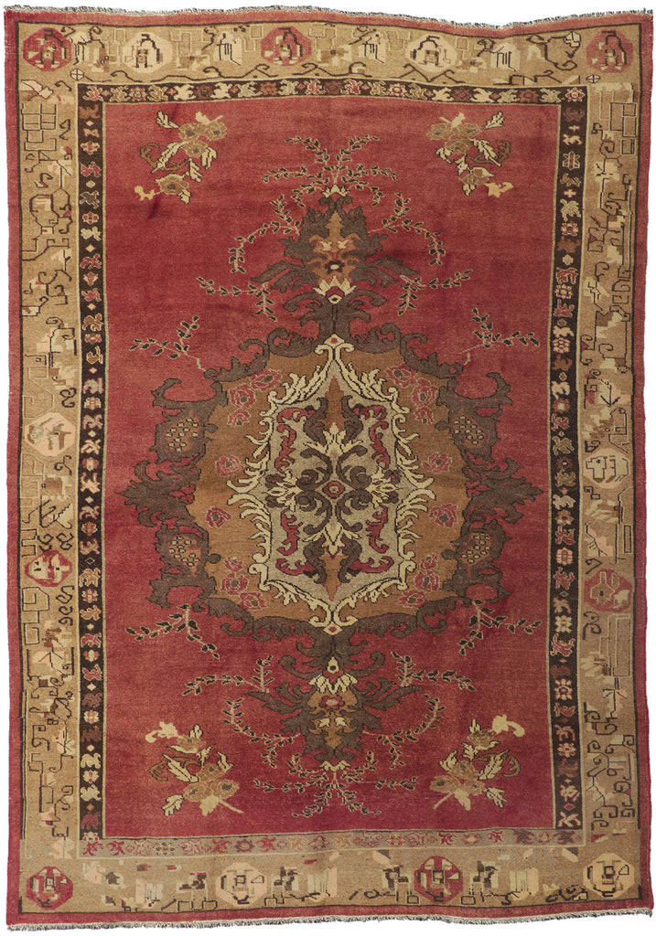 7 x 10 Vintage Turkish Oushak Rug 50500