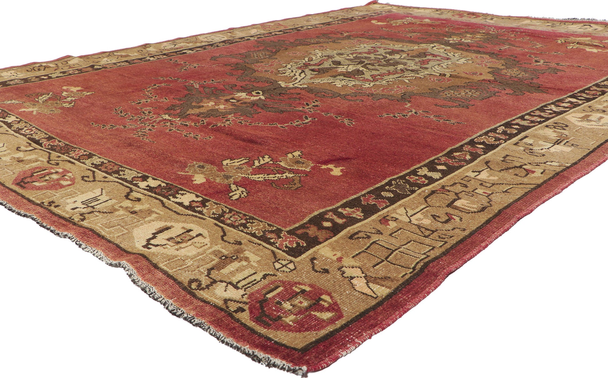 7 x 10 Vintage Turkish Oushak Rug 50500