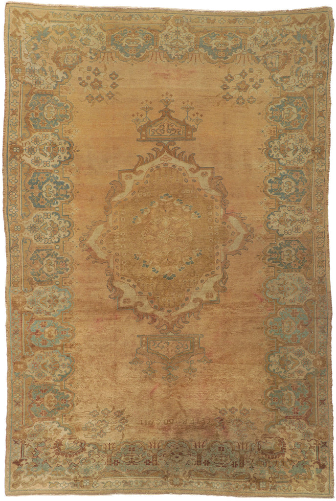 7 x 10 Vintage Turkish Oushak Rug 73755