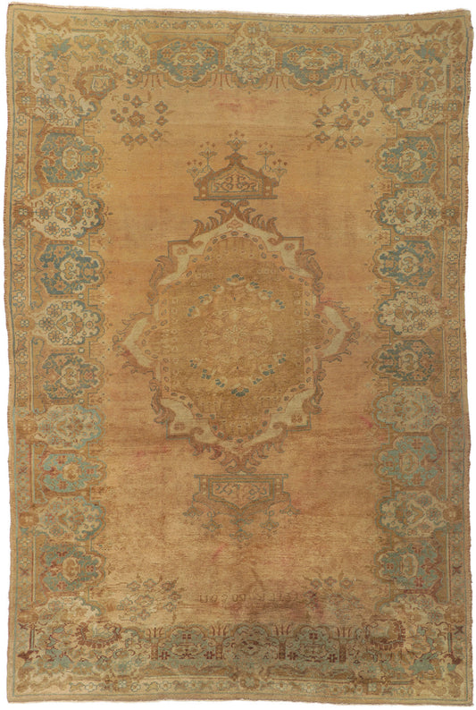 7 x 10 Vintage Turkish Oushak Rug 73755