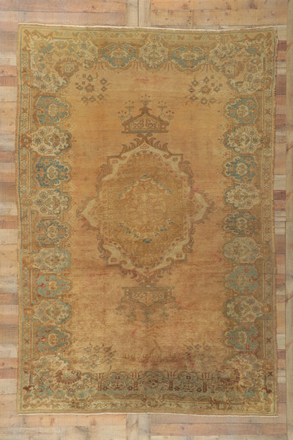 7 x 10 Vintage Turkish Oushak Rug 73755
