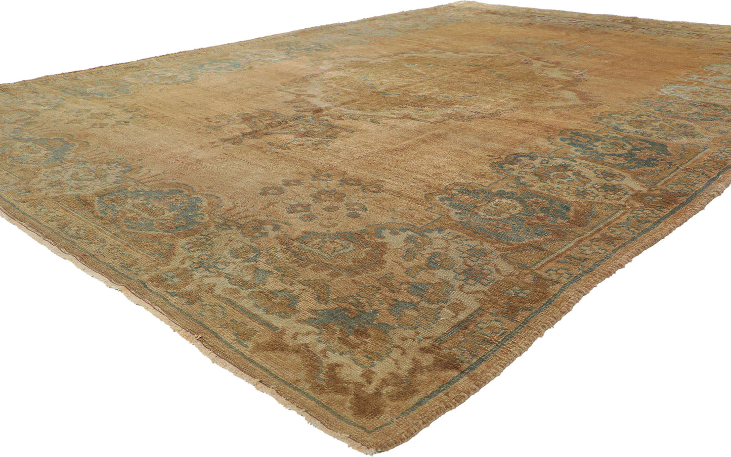 7 x 10 Vintage Turkish Oushak Rug 73755