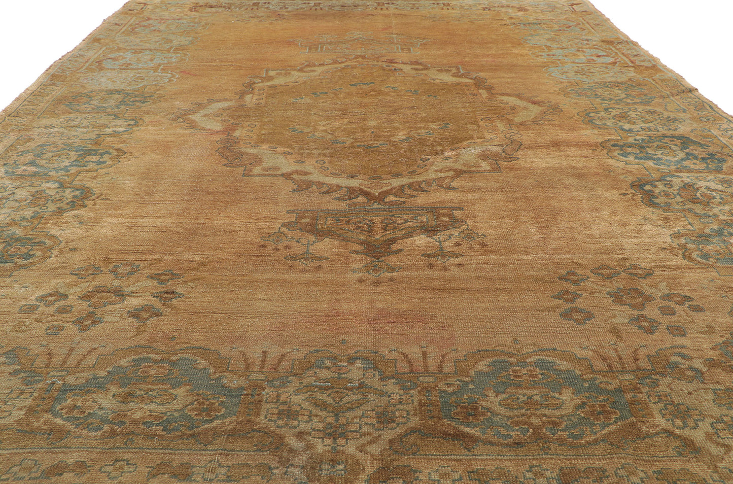 7 x 10 Vintage Turkish Oushak Rug 73755