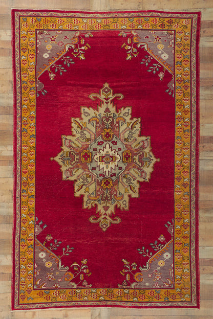 7 x 10 Vintage Turkish Oushak Rug 73774