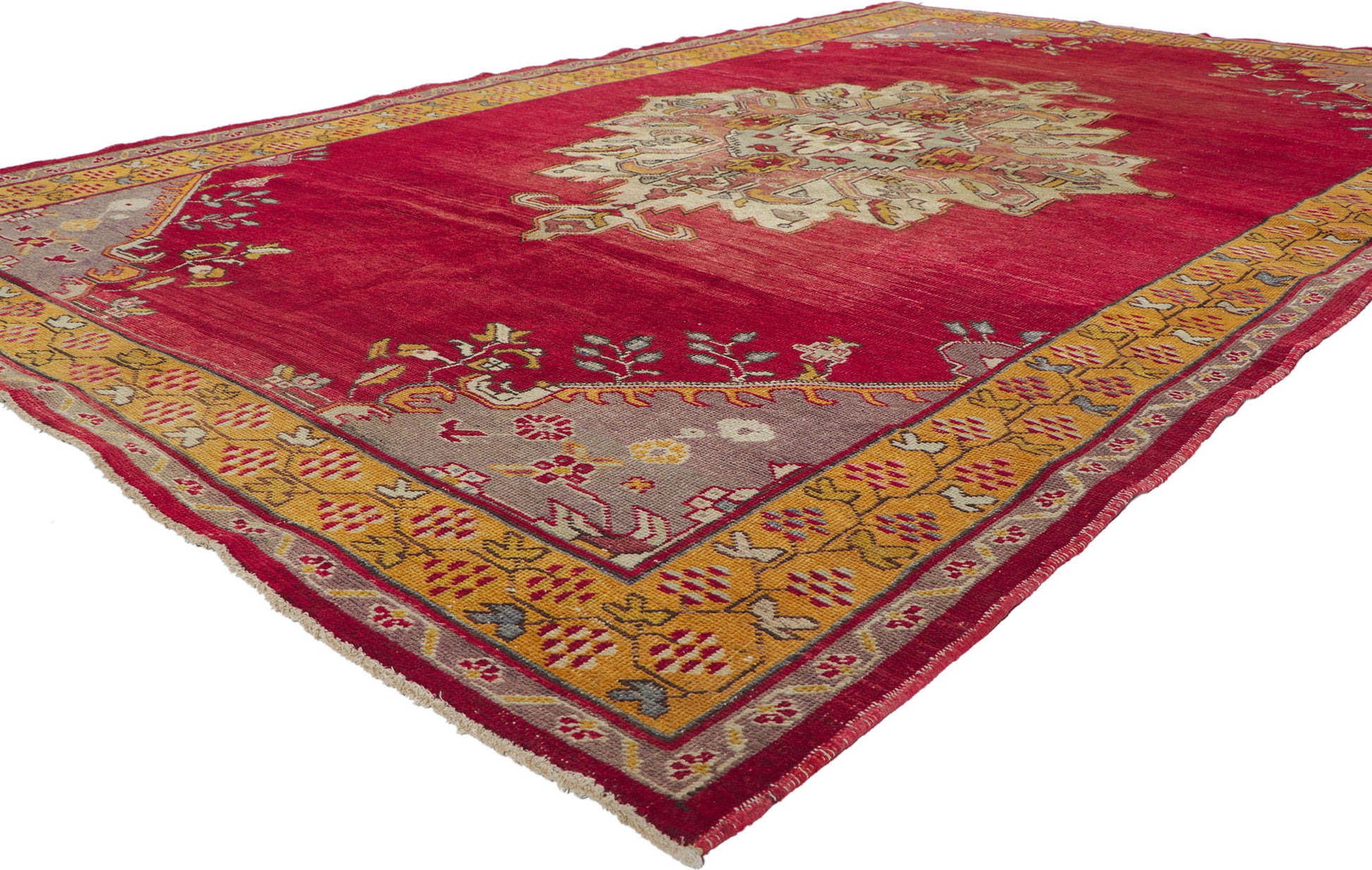 7 x 10 Vintage Turkish Oushak Rug 73774