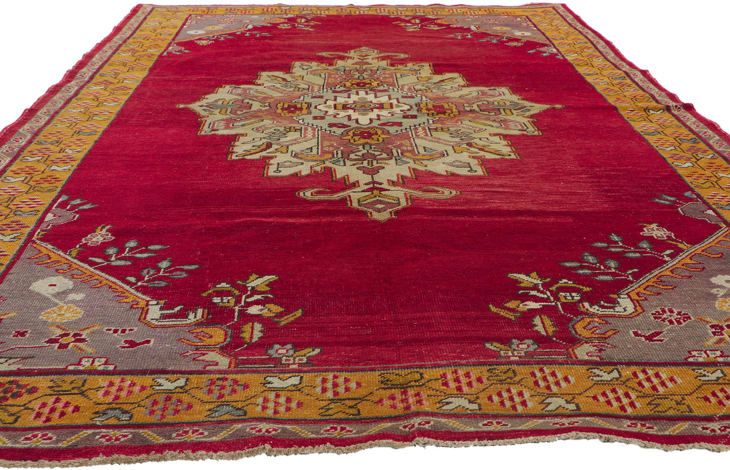 7 x 10 Vintage Turkish Oushak Rug 73774