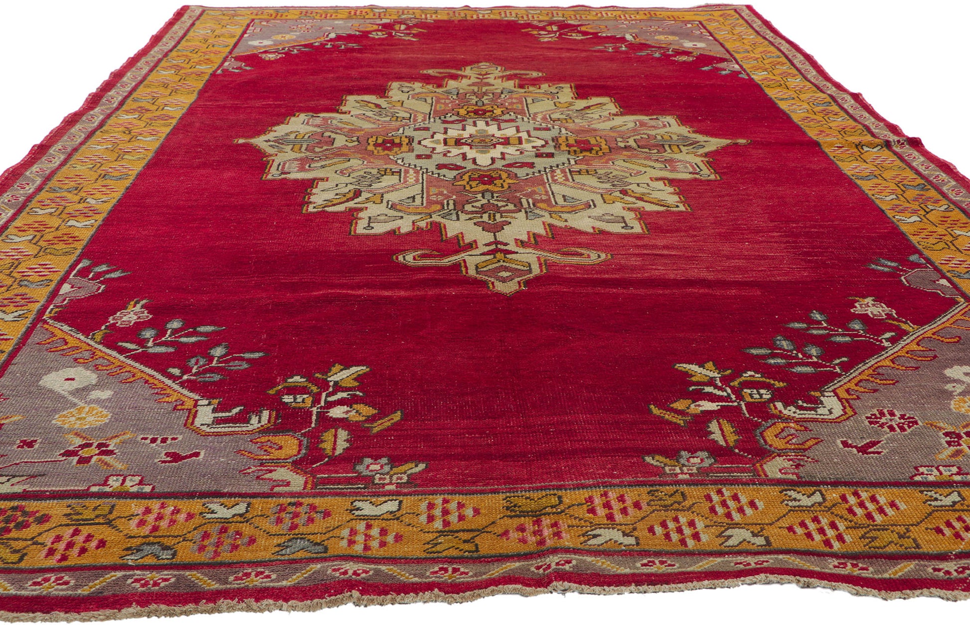 7 x 10 Vintage Turkish Oushak Rug 73774