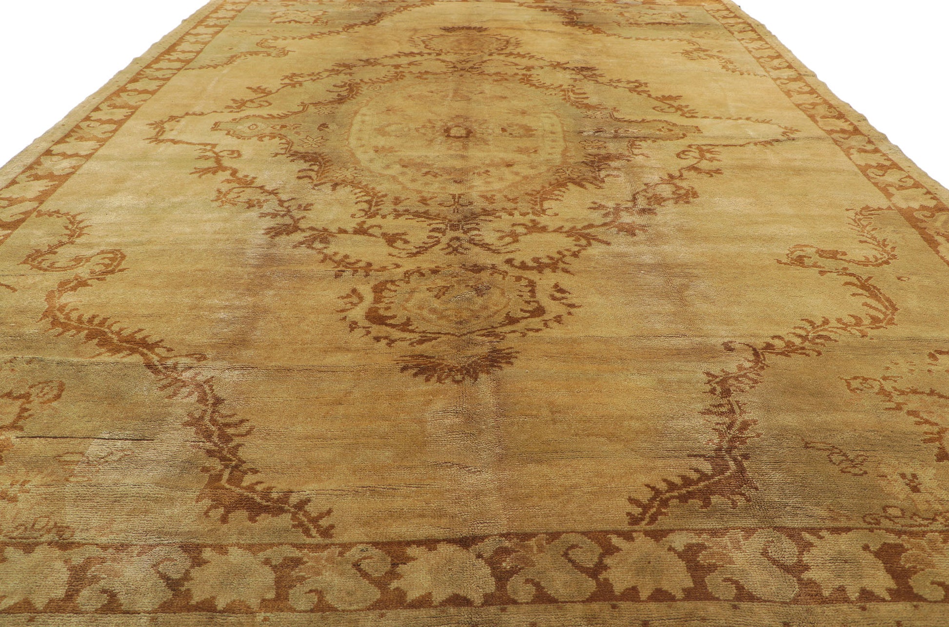 7 x 11 Antique Turkish Oushak Rug 50448