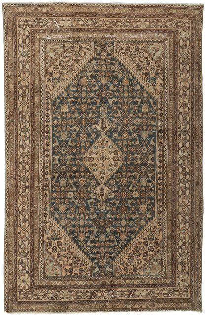 7 x 11 Distressed Antique Persian Hamadan Rug 60965