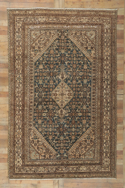 7 x 11 Distressed Antique Persian Hamadan Rug 60965