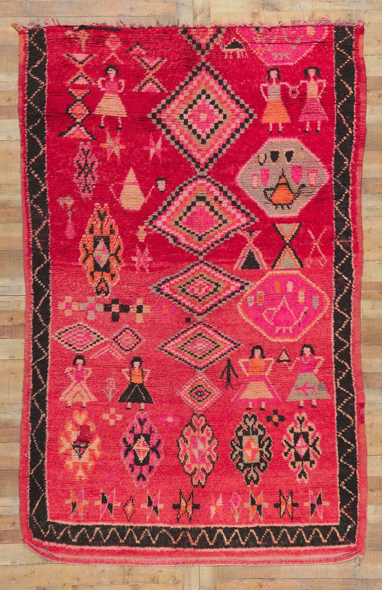 7 x 11 Vintage Red Moroccan Rug 78364