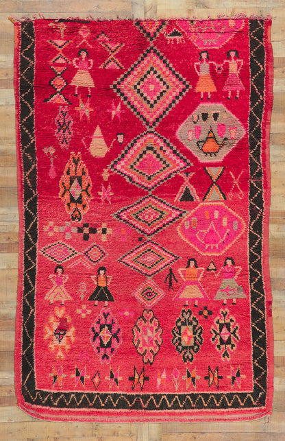 7 x 11 Vintage Red Moroccan Rug 78364