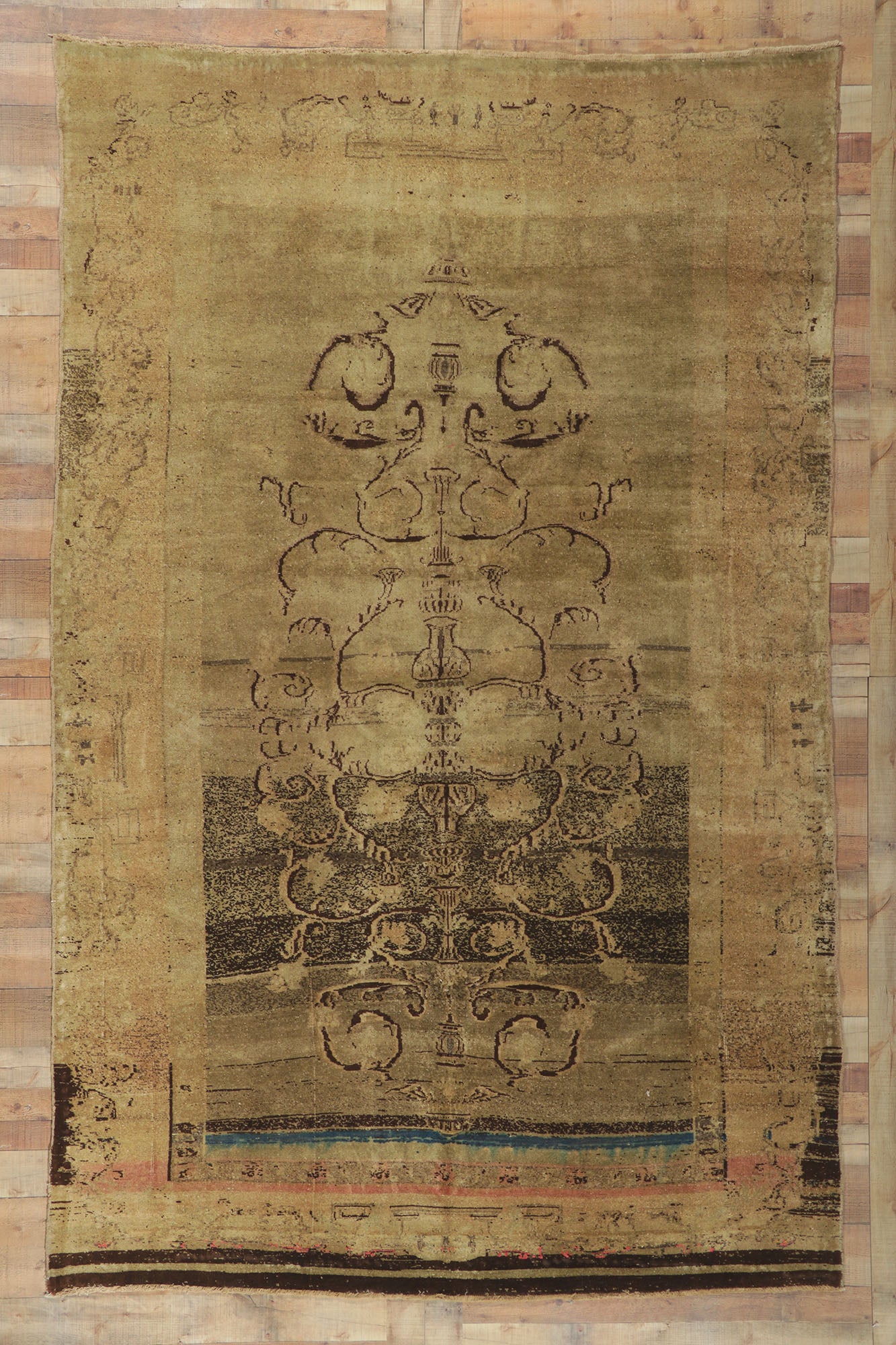 7 x 11 Vintage Turkish Oushak Rug 51454