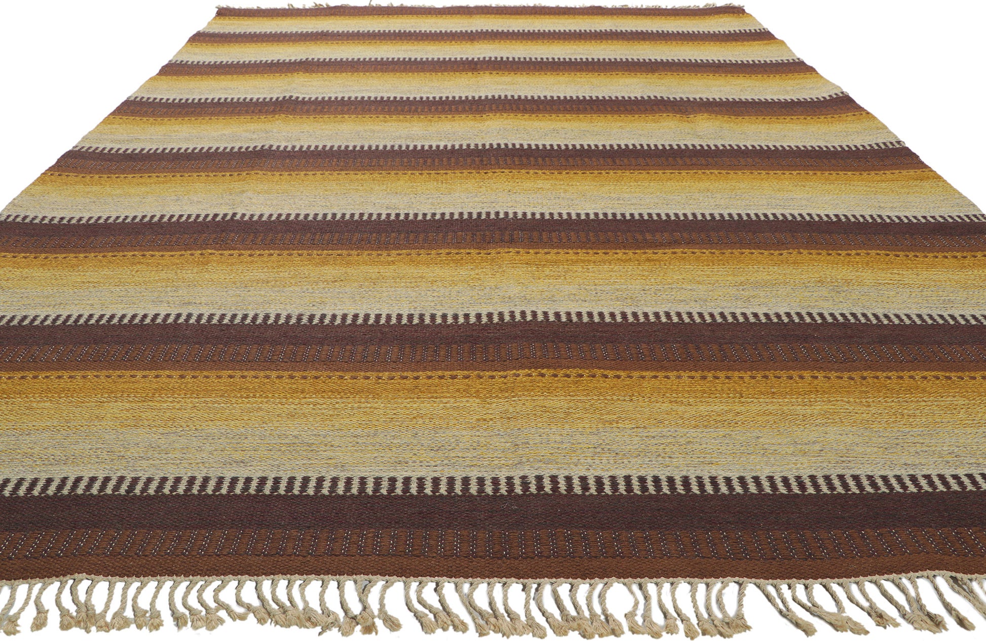 7 x 11 Eva-Lisa Nordin Vintage Swedish Rollakan Rug 78487