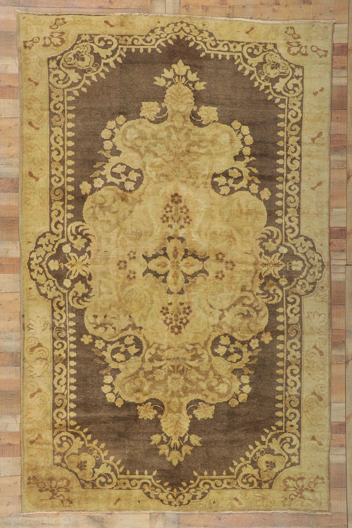 7 x 11 Vintage Turkish Oushak Rug 50042