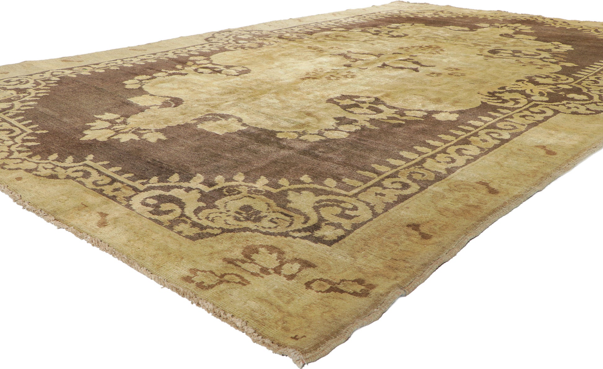 7 x 11 Vintage Turkish Oushak Rug 50042