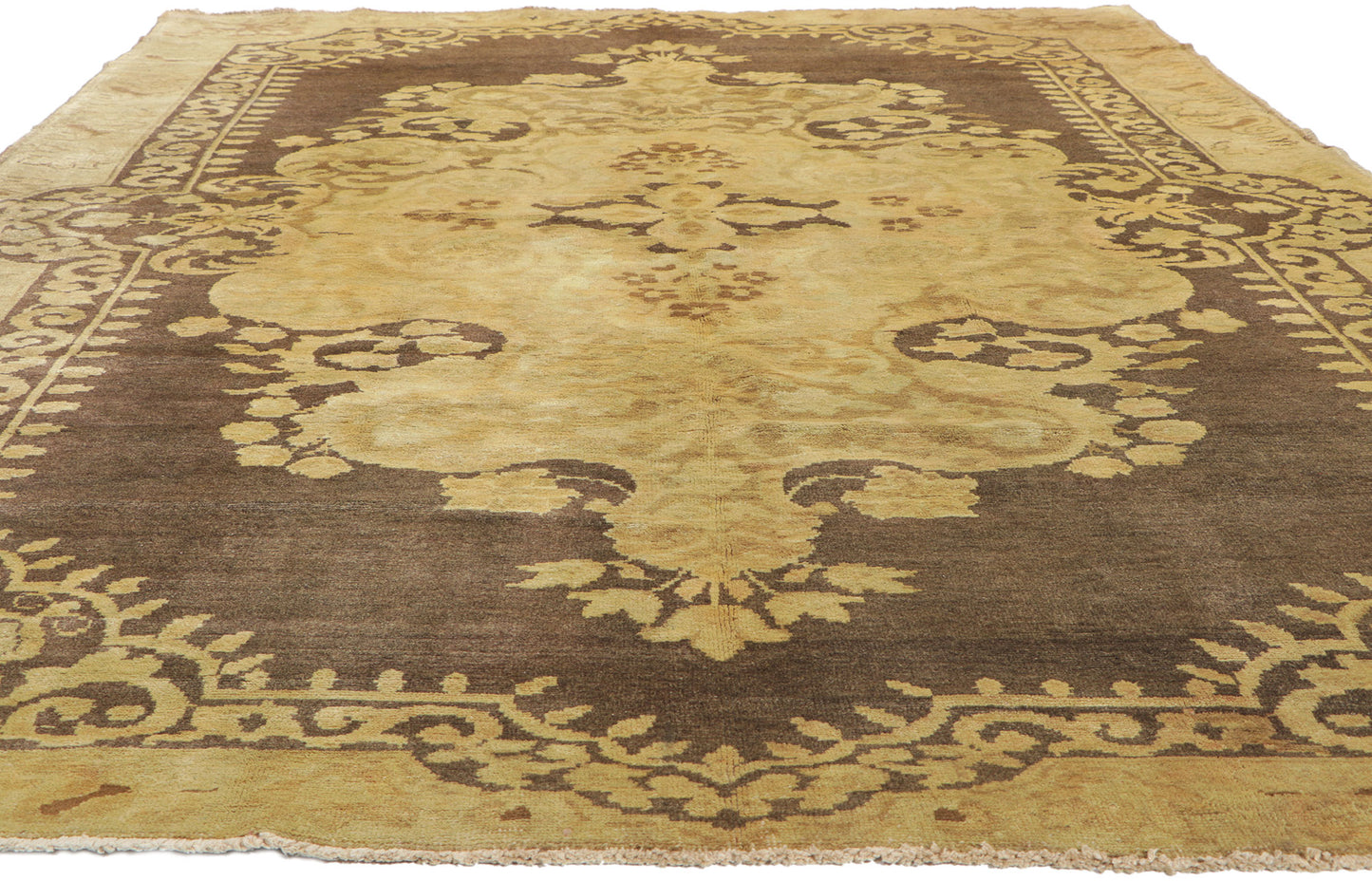 7 x 11 Vintage Turkish Oushak Rug 50042