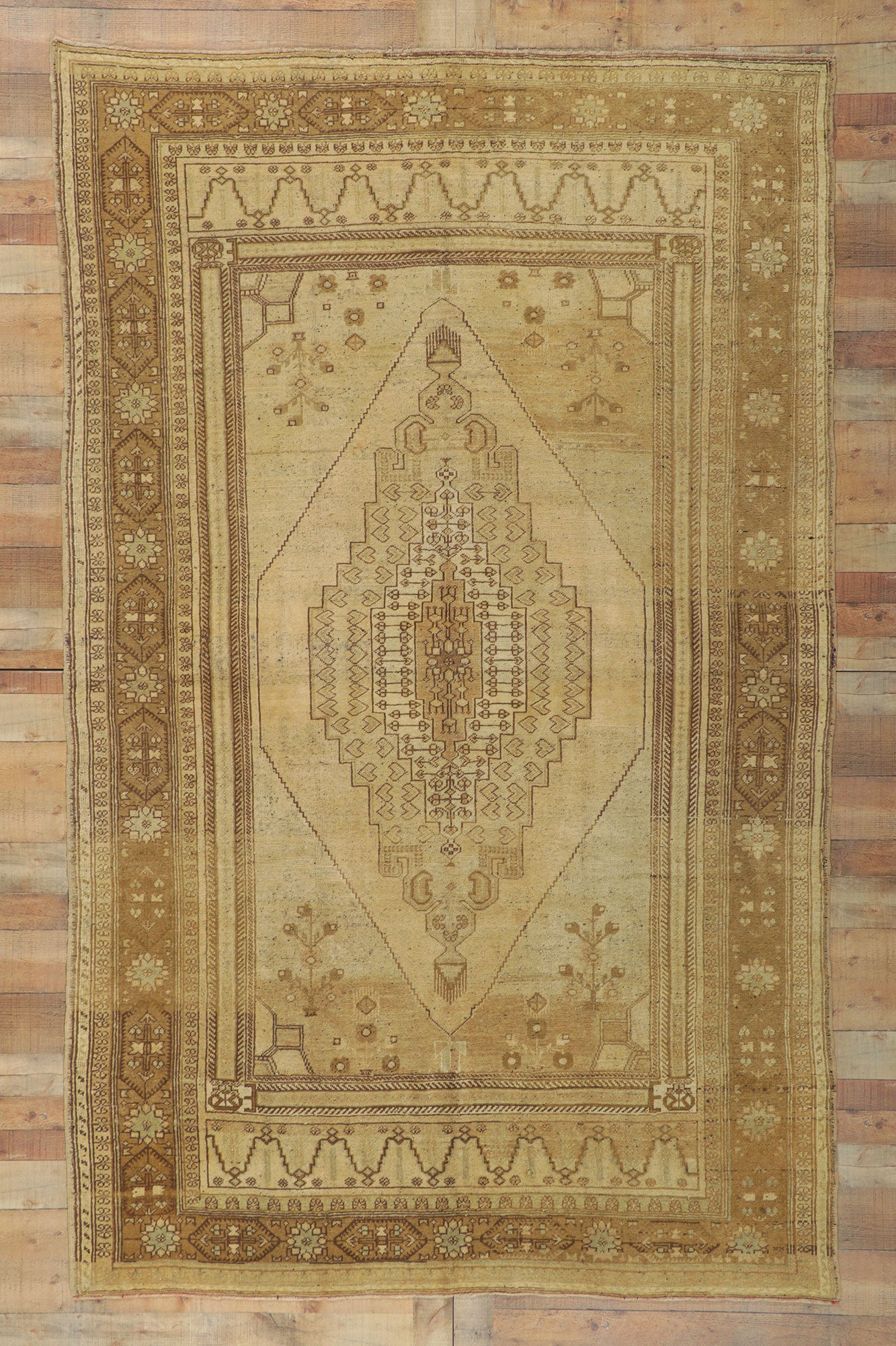 7 x 11 Vintage Turkish Oushak Rug 50503