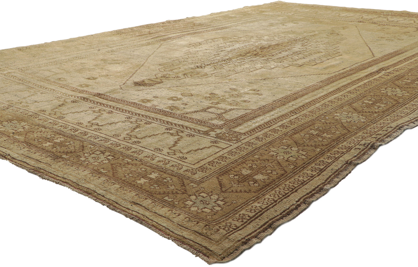 7 x 11 Vintage Turkish Oushak Rug 50503