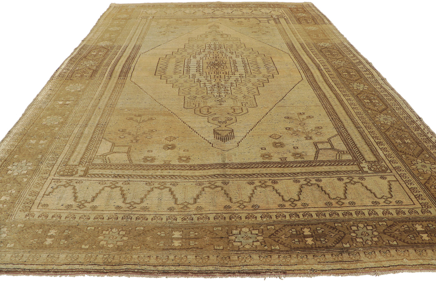 7 x 11 Vintage Turkish Oushak Rug 50503