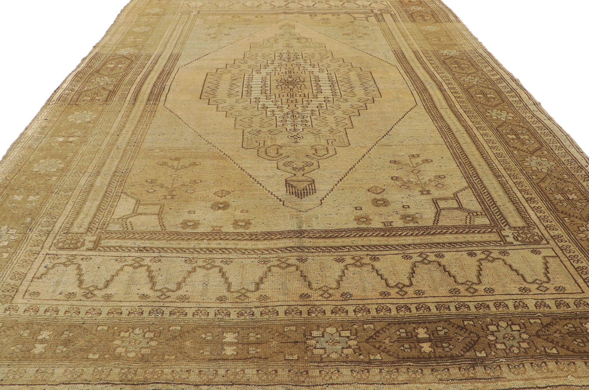 7 x 11 Vintage Turkish Oushak Rug 50503