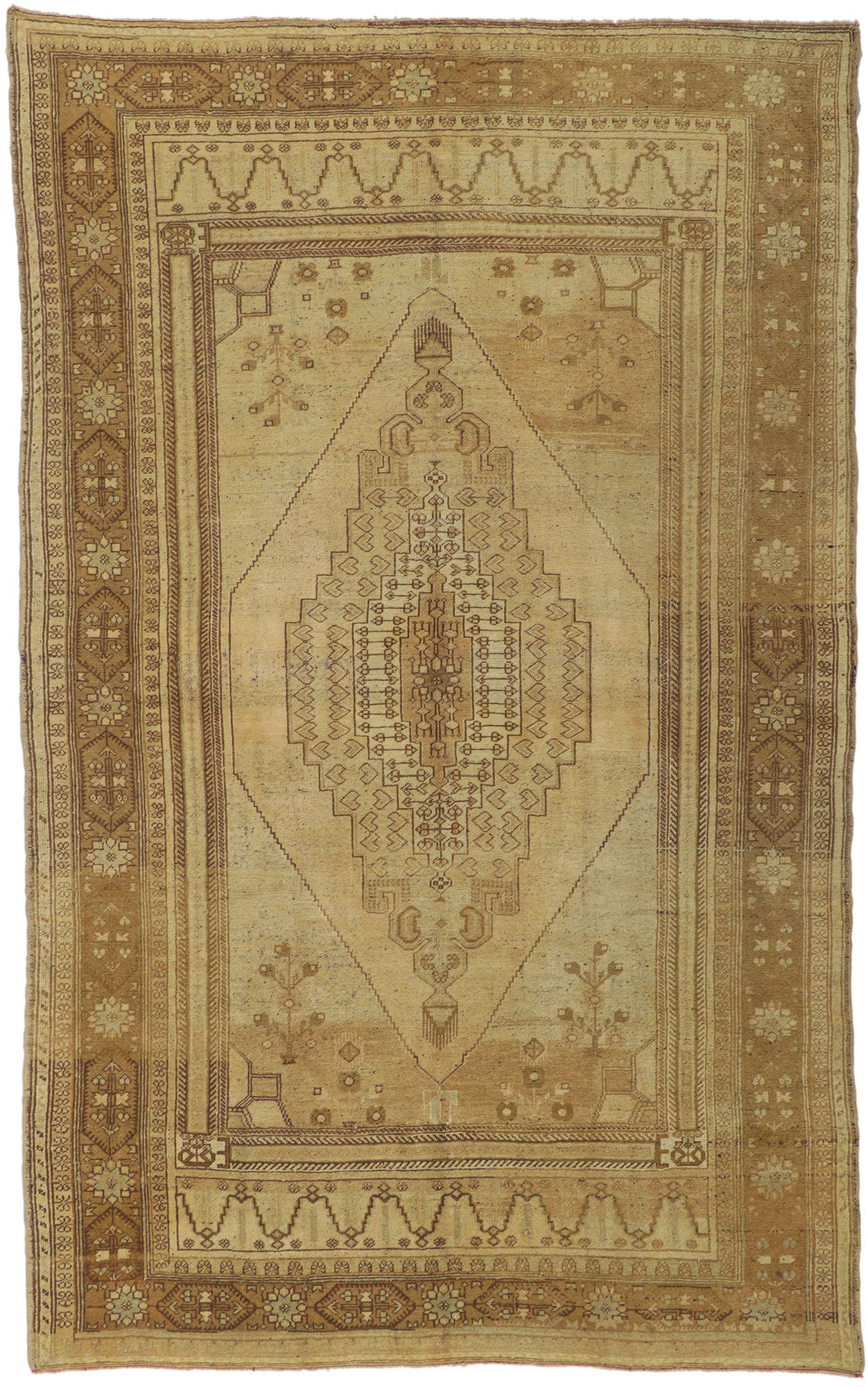 7 x 11 Vintage Turkish Oushak Rug 50503