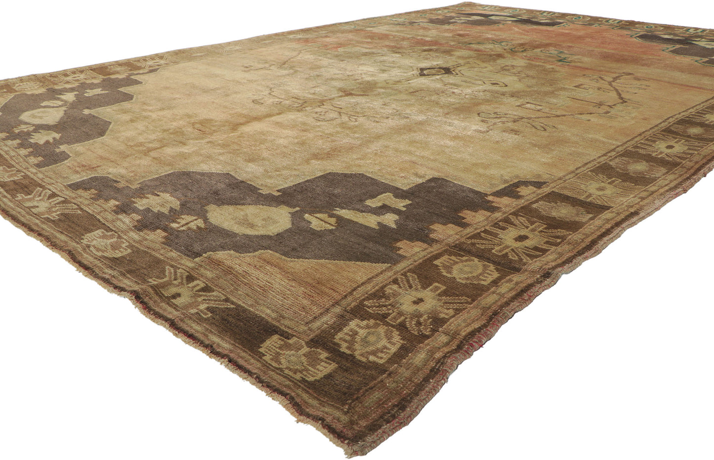 7 x 11 Vintage Turkish Oushak Rug 50506