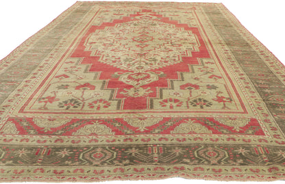 7 x 11 Vintage Turkish Oushak Rug 51367