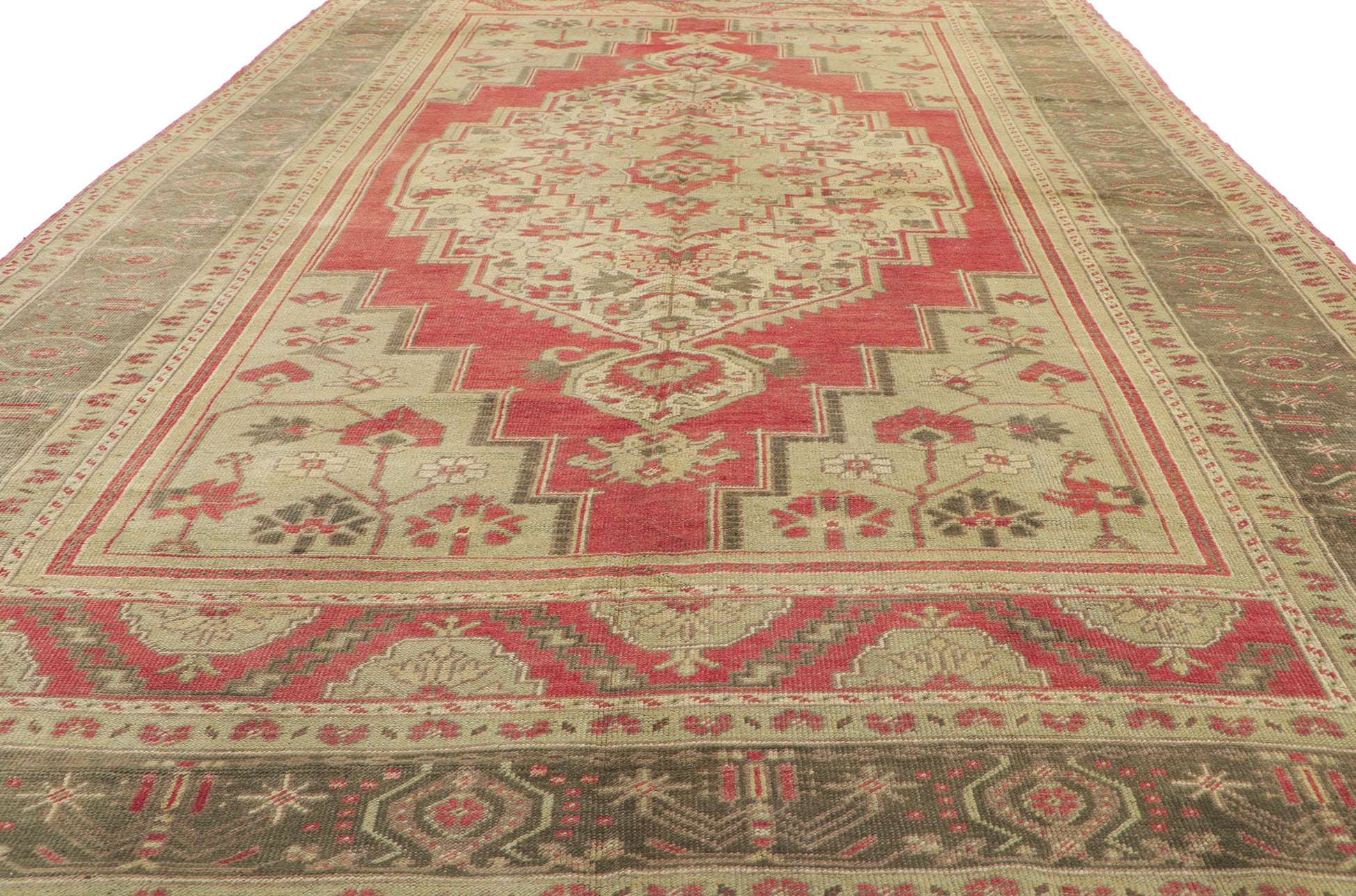7 x 11 Vintage Turkish Oushak Rug 51367