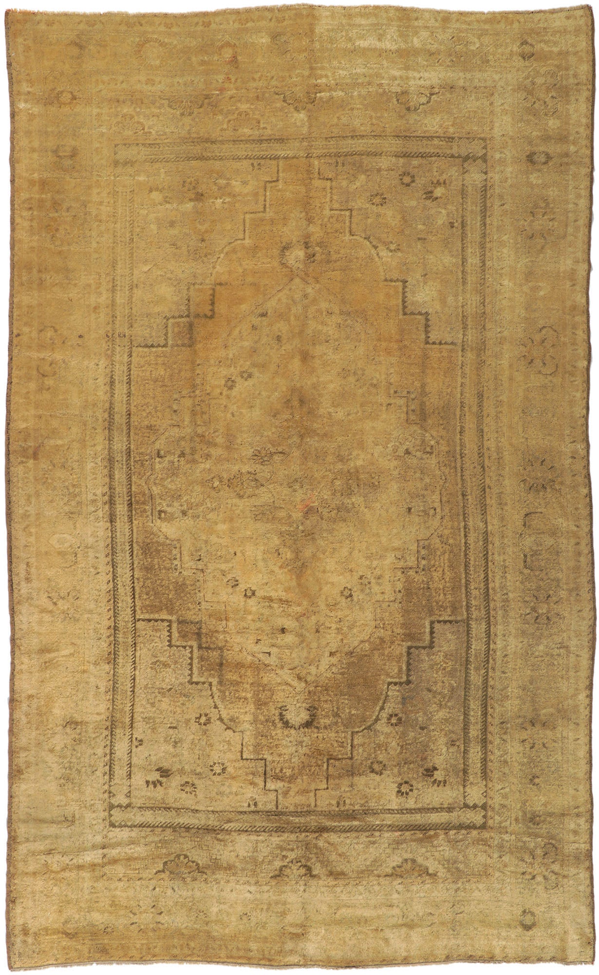 7 x 11 Vintage Turkish Oushak Rug 74093