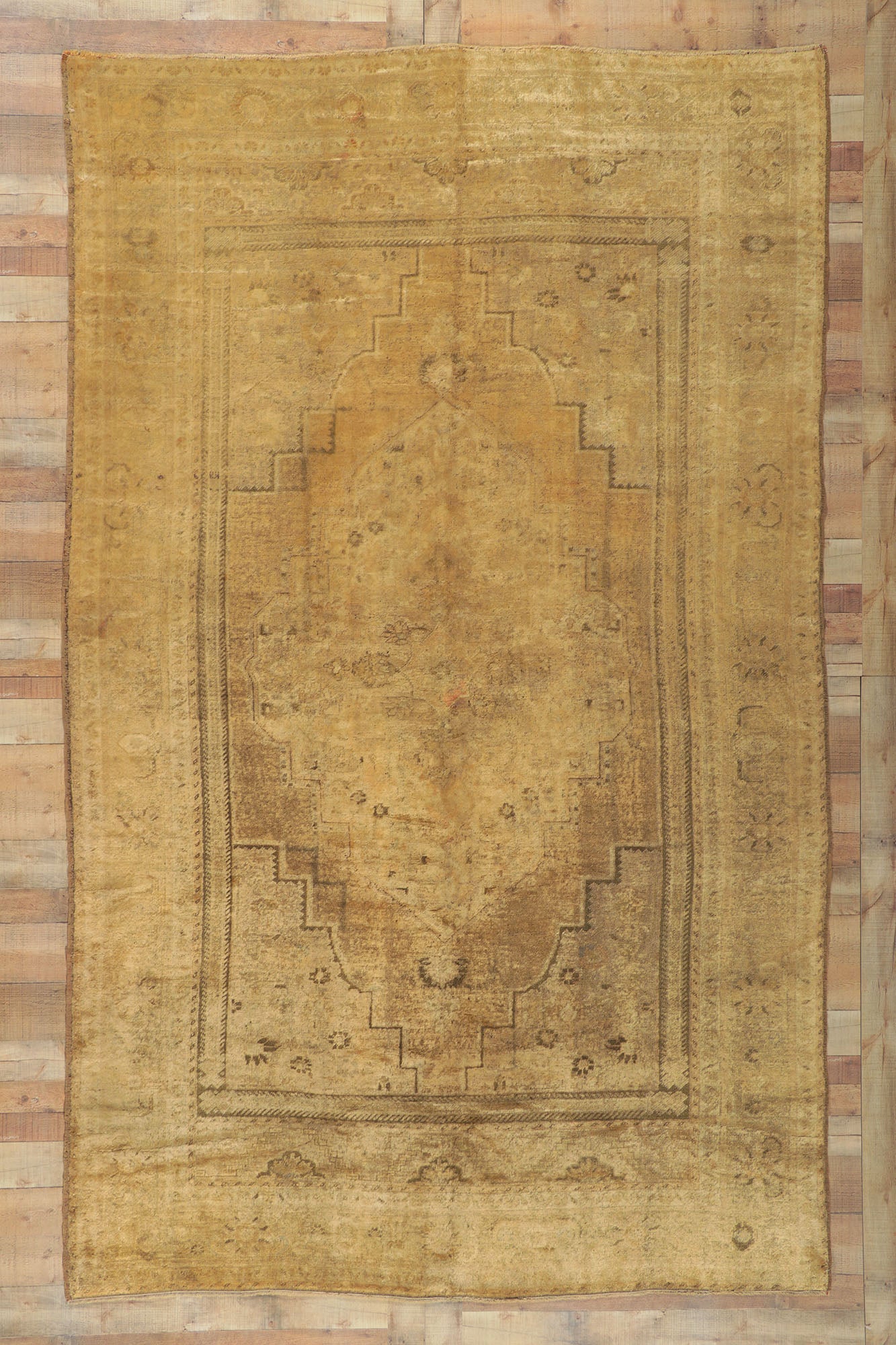 7 x 11 Vintage Turkish Oushak Rug 74093