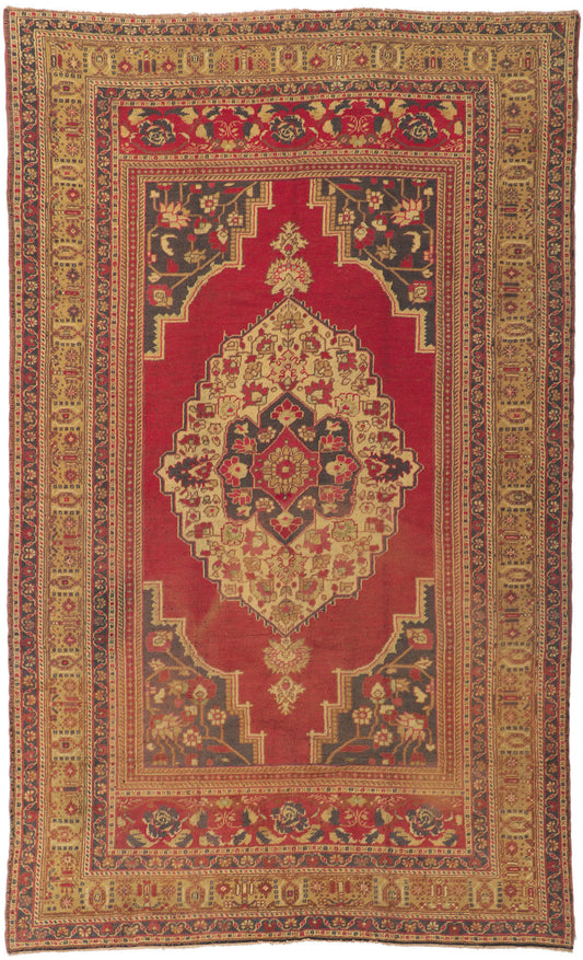 7 x 11 Vintage Turkish Oushak Rug 74095