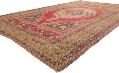 7 x 11 Vintage Turkish Oushak Rug 74095