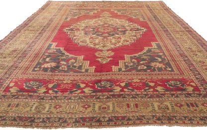 7 x 11 Vintage Turkish Oushak Rug 74095