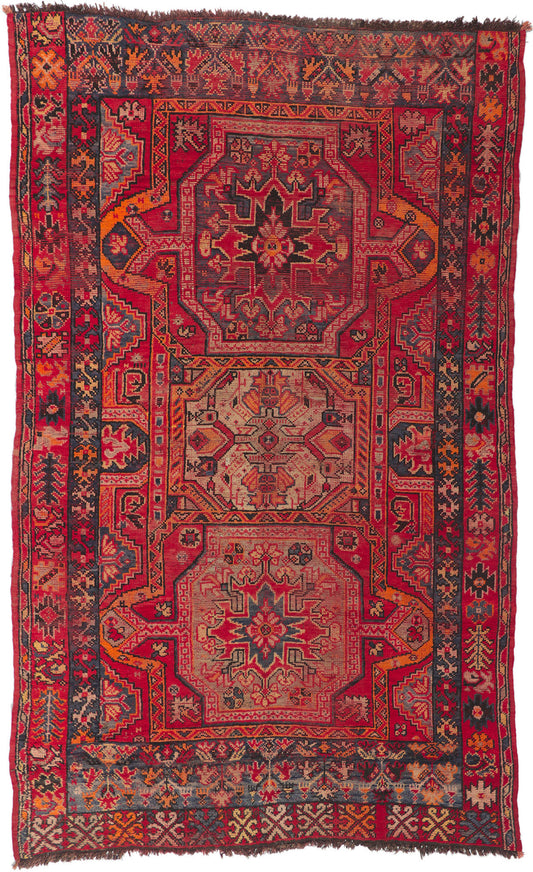 7 x 11 Vintage Red Turkish Oushak Rug 74925