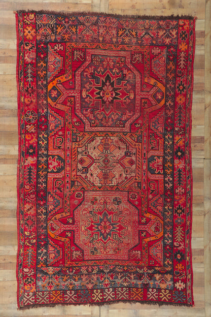 7 x 11 Vintage Red Turkish Oushak Rug 74925