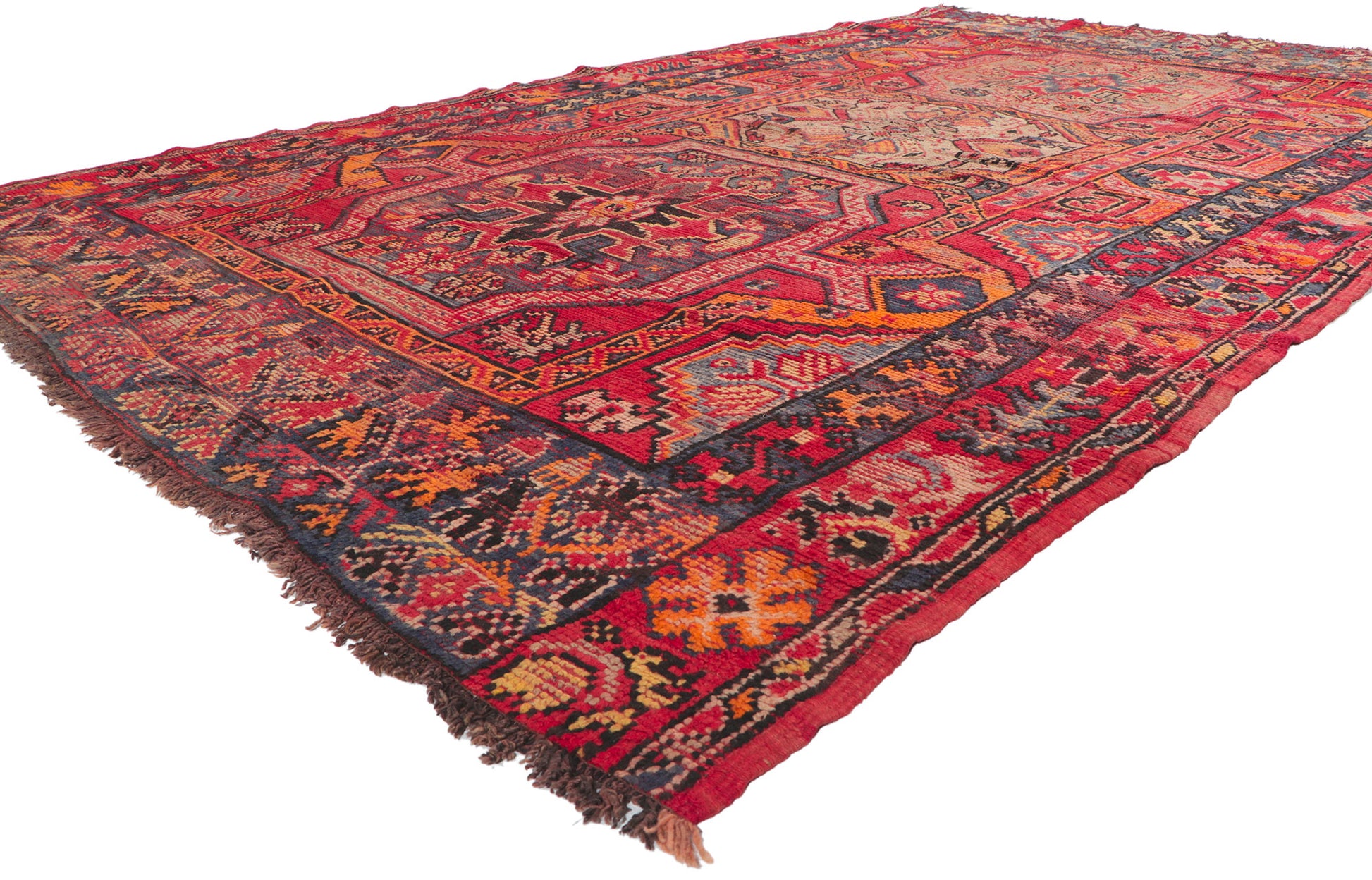 7 x 11 Vintage Red Turkish Oushak Rug 74925
